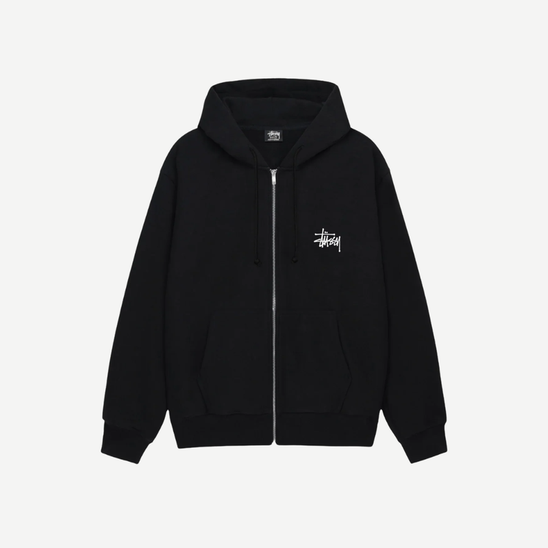 Stüssy basic zip hoodie black