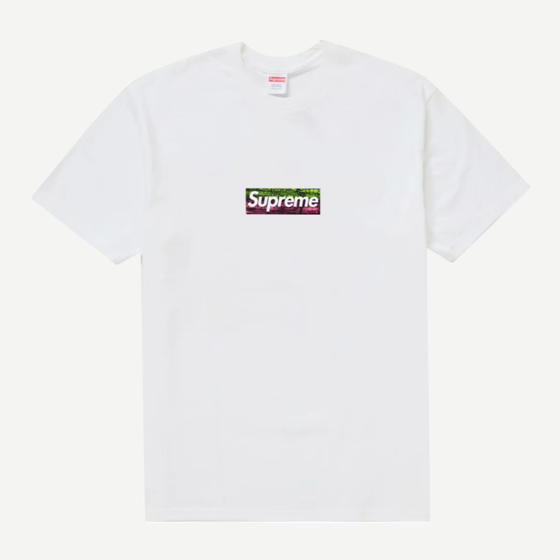 Supreme los angeles fire relief box logo tee white