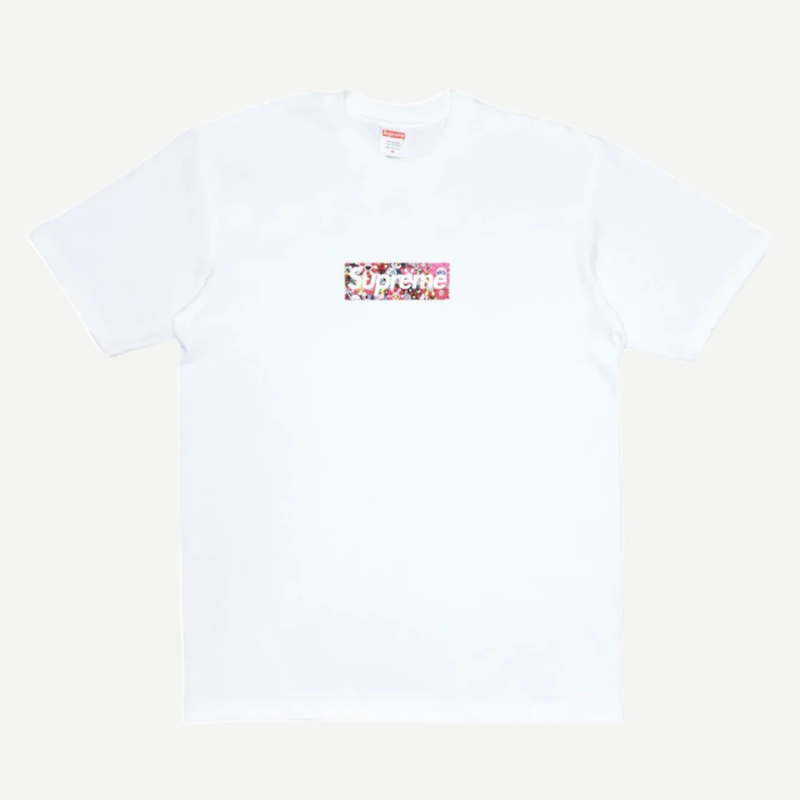 Supreme takashi murakami covid-19 relief box logo tee white